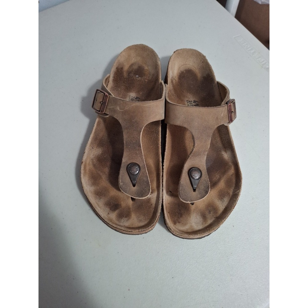 Birkenstock Womens Gizeh Tabacco Oiled Leather Thong Sandals Size 41 US 10